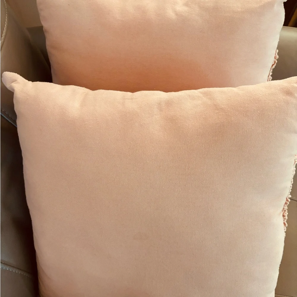 Textured Accent Pillow set - Blush Peach